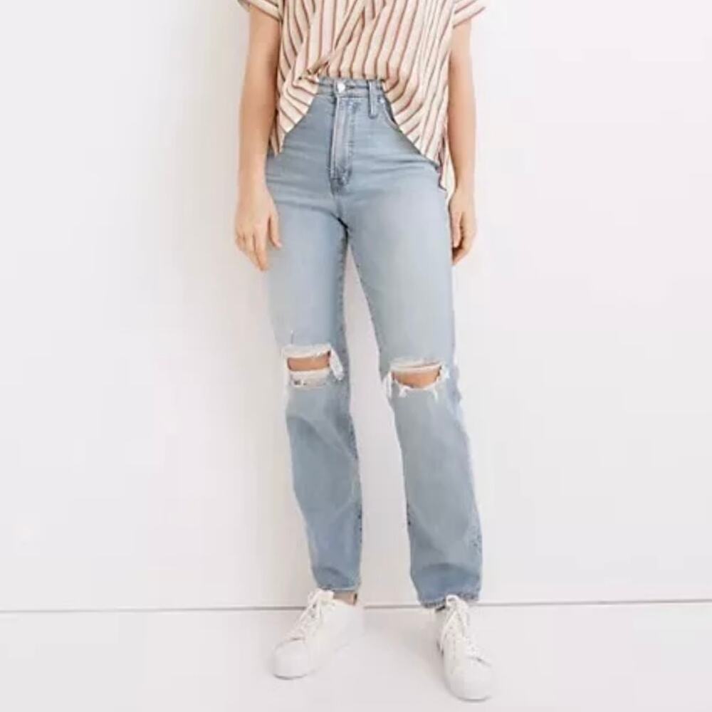 Madewell 27T Curvy Perfect Vintage Straight Jean Light Wash Denim 27 Tall